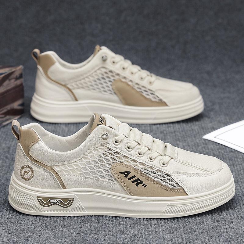Mesh Men's Shoes Summer 2025 New Board Shoes Student Casual Little White Shoes Youth Breathable Flat-bottomed Trendy Shoes Men's