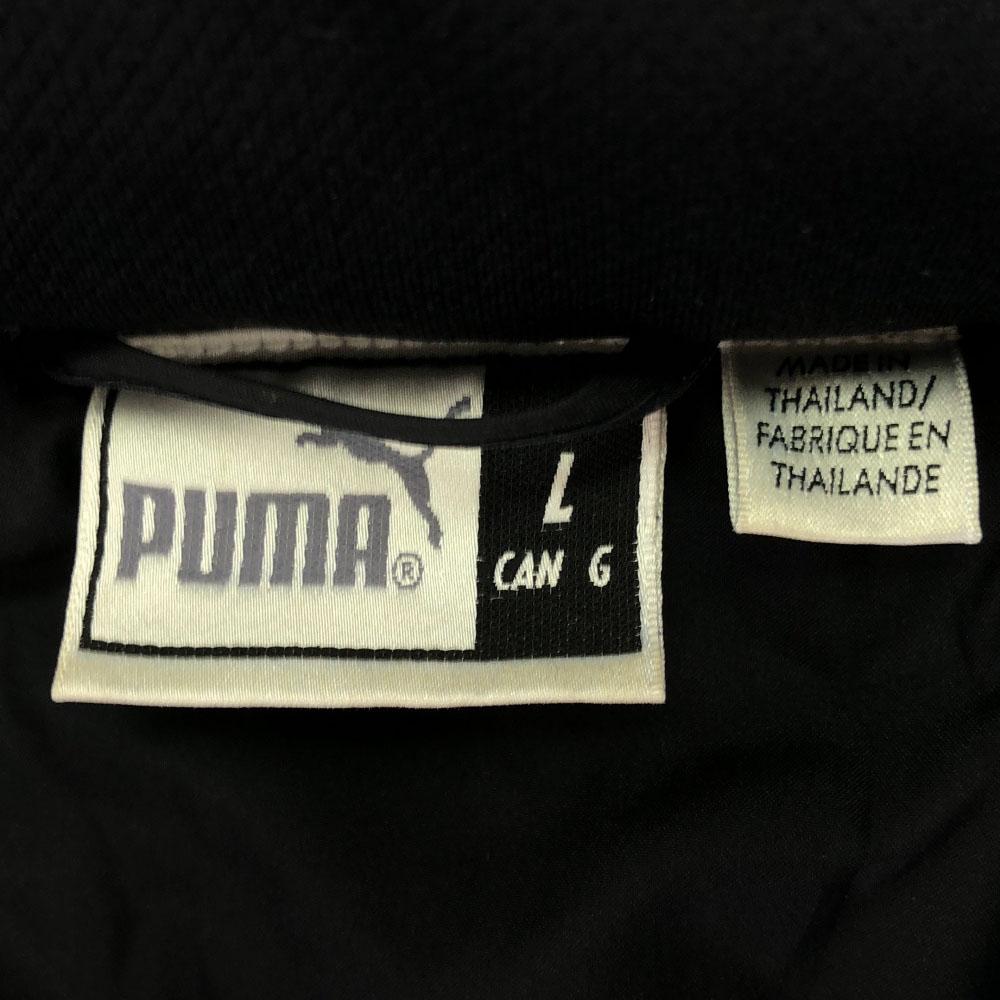 PUMA 90s Old Hit Union Logo embroidery Hooded Batting coat L Black series Men's Used