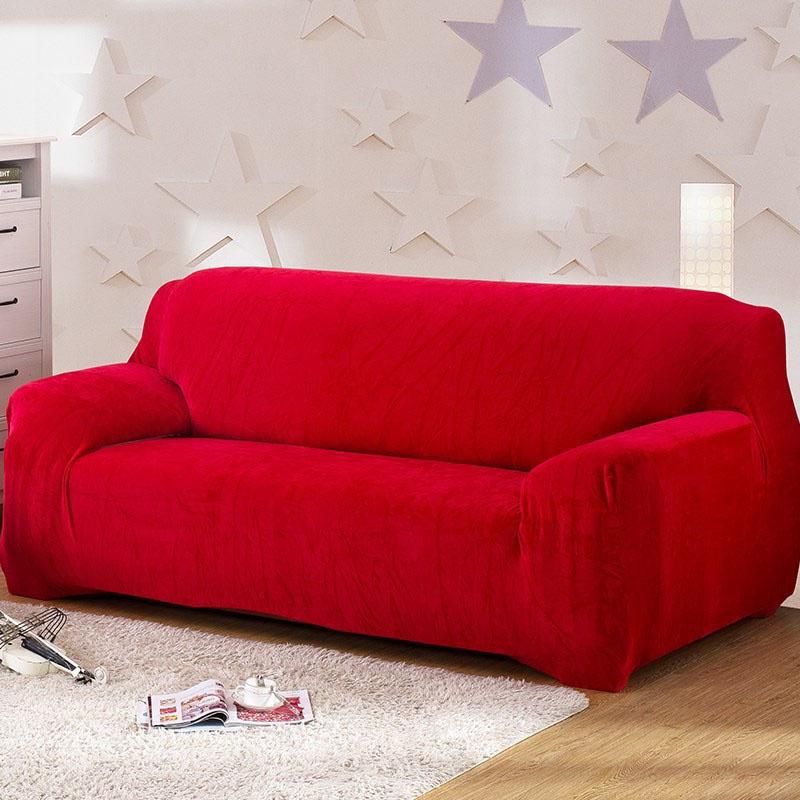 Easy Fit Sofa Slipcover Stretch Protector Soft Cover Thick Plush Velvet 14 Seat