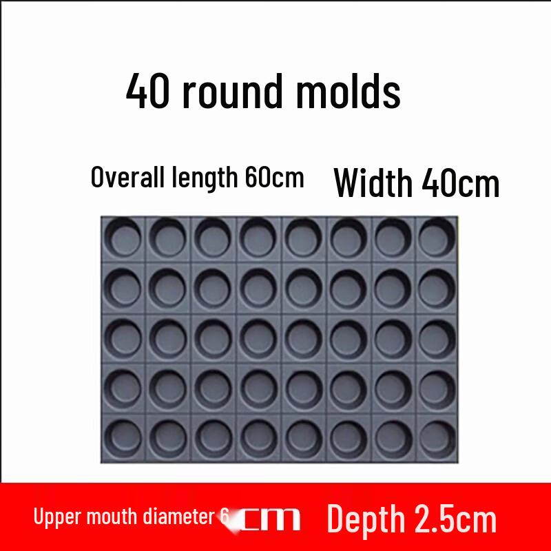 Non-stick 40-Cavity Round Cake Baking Mold