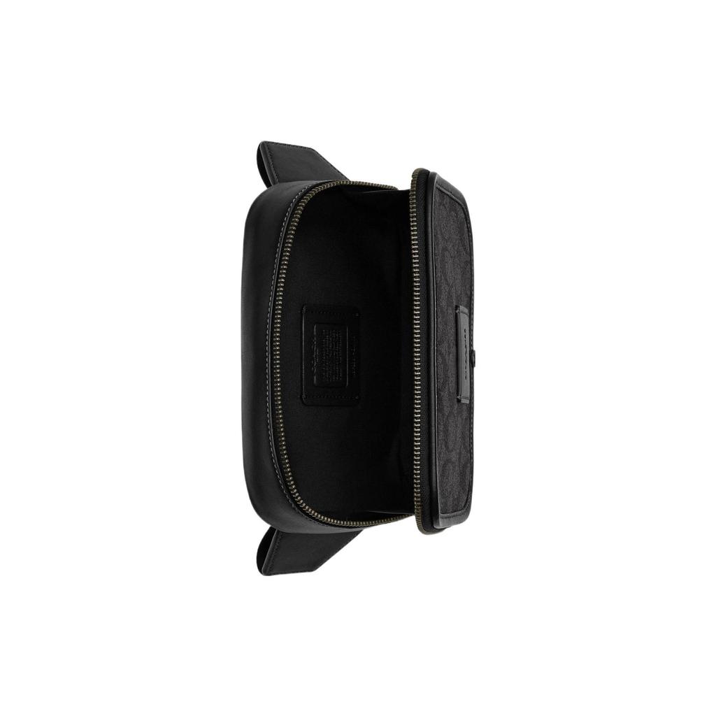 COACH Coated Canvas With Leather One Shoulder Crossbody Fanny Pack Small Men's Black CM106-QBMI5