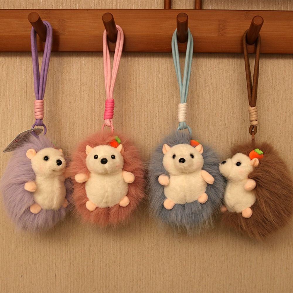 Lifelike Hedgehog Doll Keychain Stuffed Animal Hedgehog Plush Toy Phone Accessories