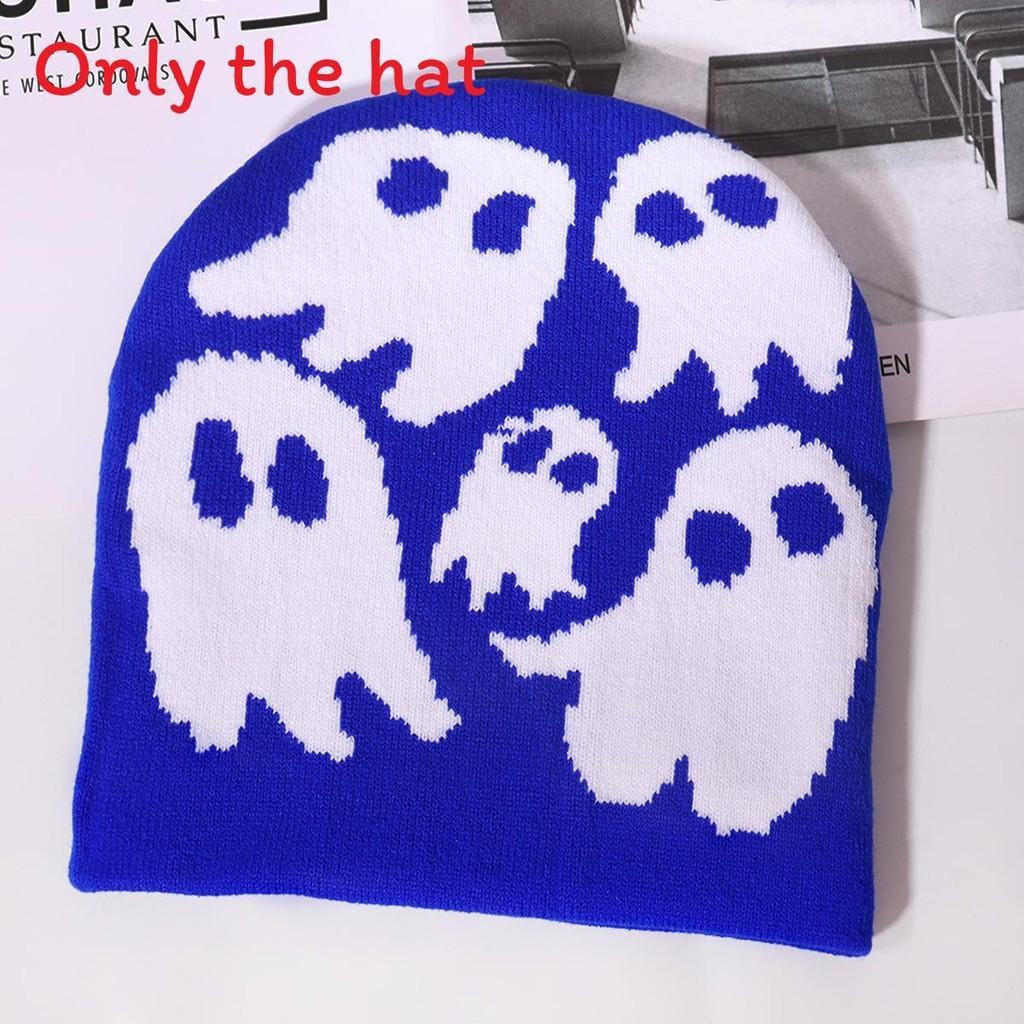 Ghost Pattern Beanie For Autumn Winter Outdoor Activities And Street Fashion