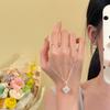 "Gentle Dance" Zircon Clover Flower Pendant Necklace - Elegant, High-End Clavicle Chain for Women