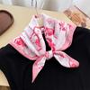 Women S Ink Printed Square Scarf Fashion Neck Sun Protection