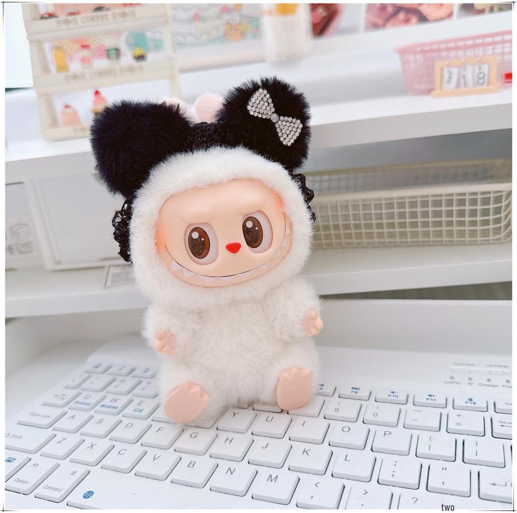 First, Second, and Third Generation Labubu Doll Clothes & Accessories Set: Includes 17cm and 10cm Doll Clothes, Crossbody Bag, and Hair Clip.