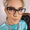 Women's Eyeglasses Trend Cateyes Sexy Flat Mirror TR90 Anti-blue Light Eyeglasses Frame Transparent Optical Computer Eyewear