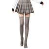 Szürke Japán Stílusú Bársony Térd feletti Magas Zokni Nőknek - Áttetszőtlen, Hosszú Szálú