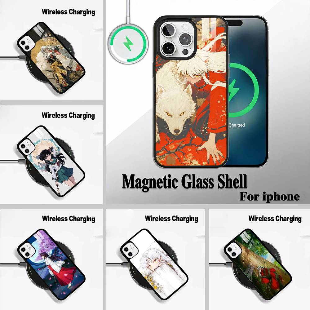 L-L-Inuyasha Phone Case For IPhone17 16 15 14 13 12 11 Pro Max 16/15/14Plus Wireless Charger Cover Funda