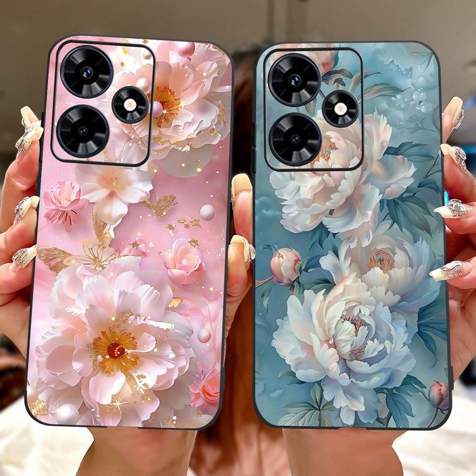 Für Infinix Hot 30 Play 30i Hot30 4G Elegante Florale Schmetterlings-Handyhülle Für Infinix Hot30i 30 30Play Weiche Silikon-TPU-Hüllen