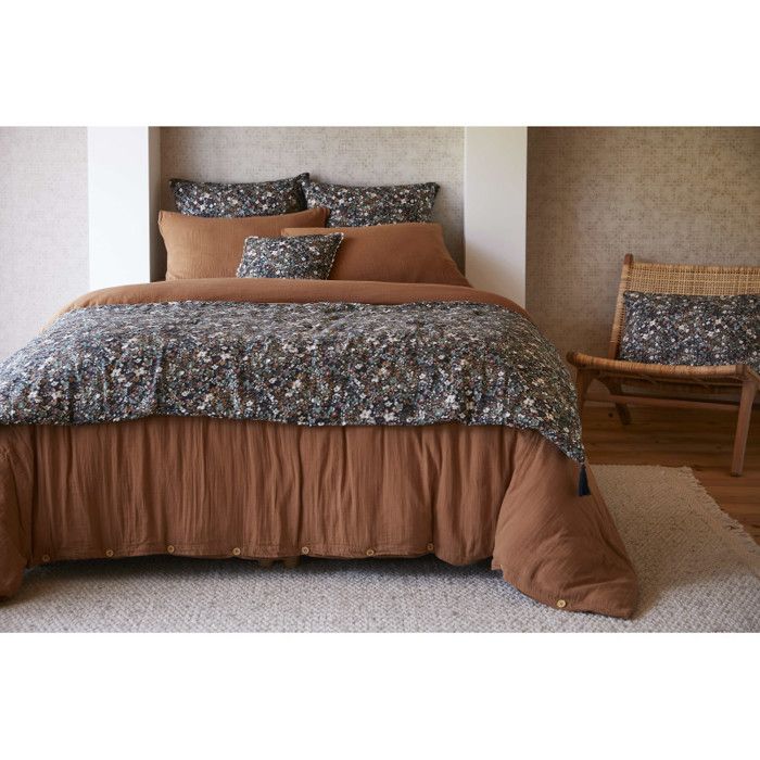 Bout de lit "Capucine" 90 x 200 cm "Gaze de Coton" - Capucine Minuit - 90 x 200 cm