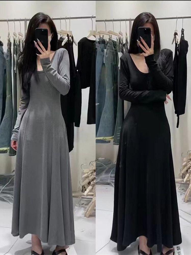2023 Elegant High-Waisted Long-Sleeved Autumn Dress for Women, Slimming Design