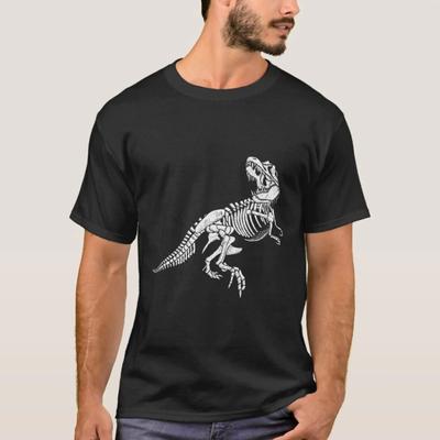 Trex Skeleton Lazy Halloween Costume Cool Dinosaur T Shirt Vintage Breathable Homme Versatile Fashion