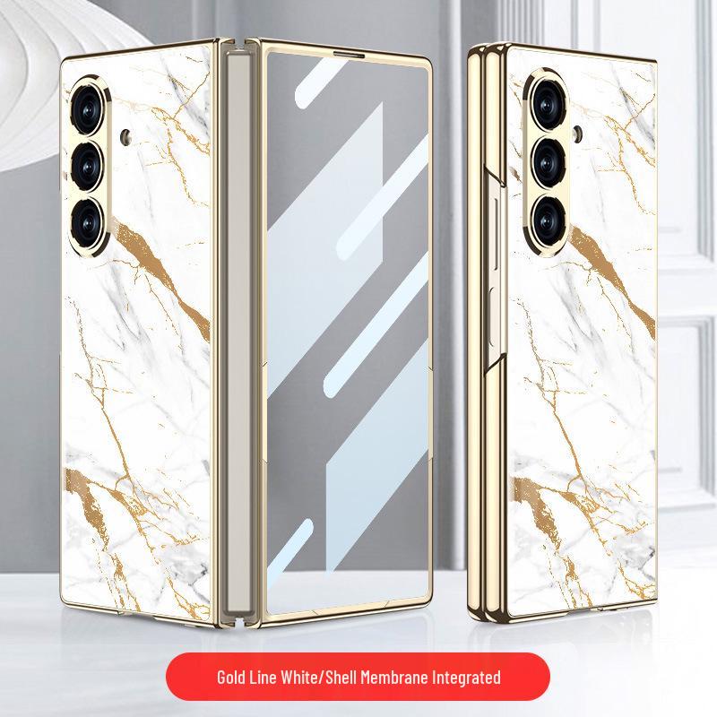 Heart of the World: Electroplated Samsung Z Fold7 Glass Case - Trendy, Simple Style Protective Cover