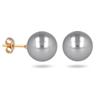 Les Trésors De Lily [Q8857] - Boucles plaqué Or 'Perla' gris - 6 mm
