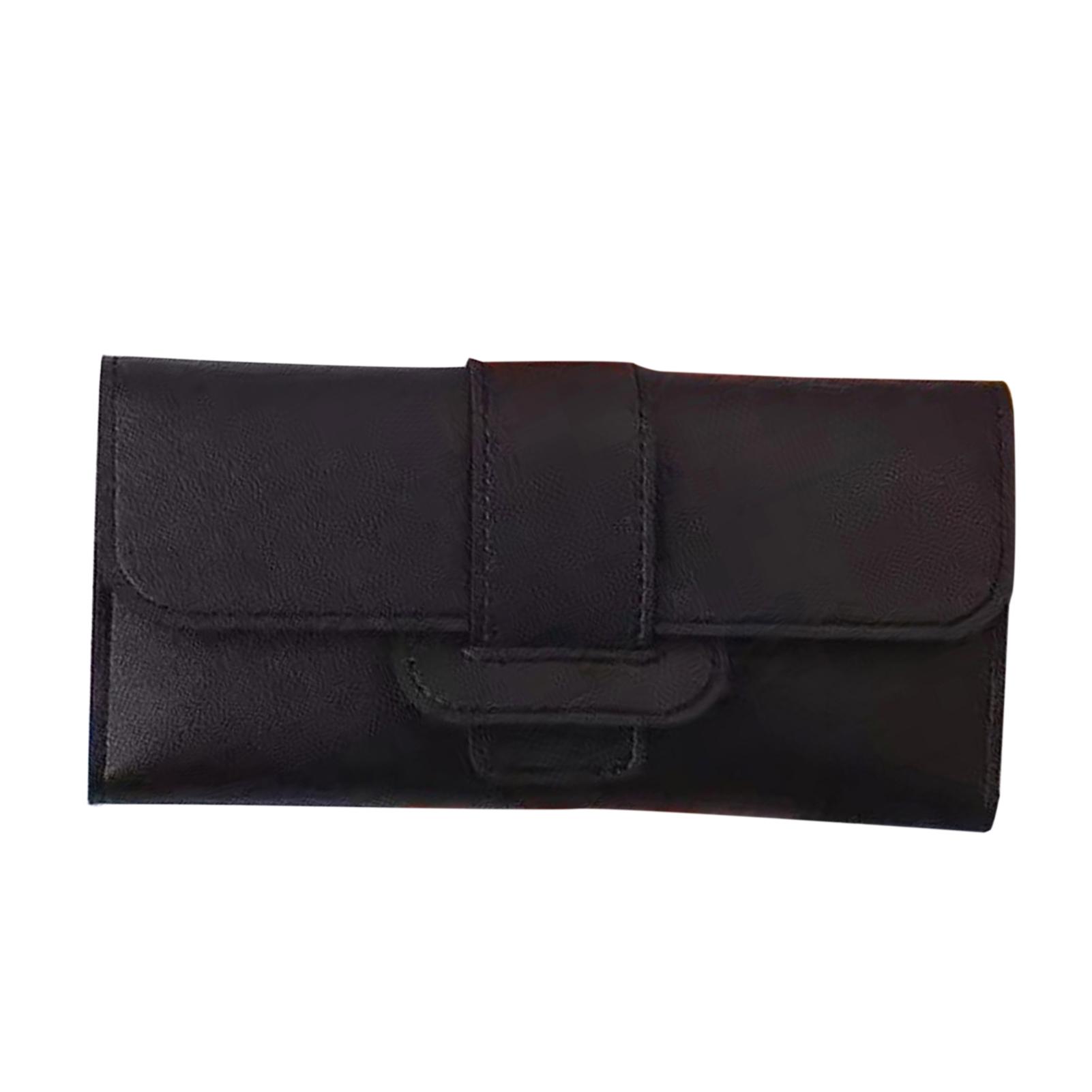 

Ultra Slim Thin Leather Wallet Water Resistant Change Pouch Leather Clutch Wallet for Business Female Ladies чёрный