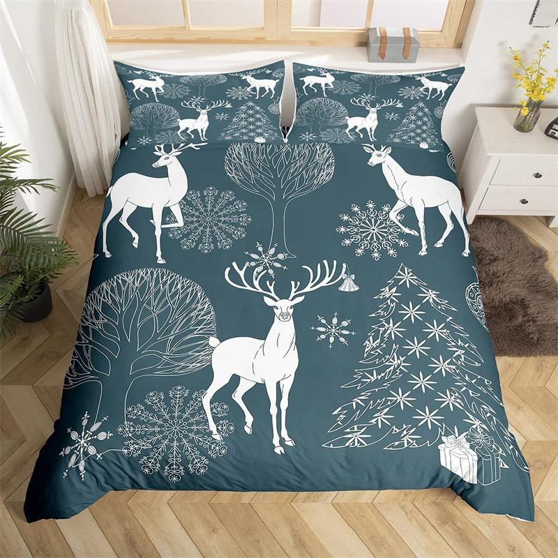 Deer Animal Duvet Cover Collection Twin Queen Size Butterfly Flowers Bedding Collection Microfiber Moon Galaxy Comforter Cover For Girls Teens