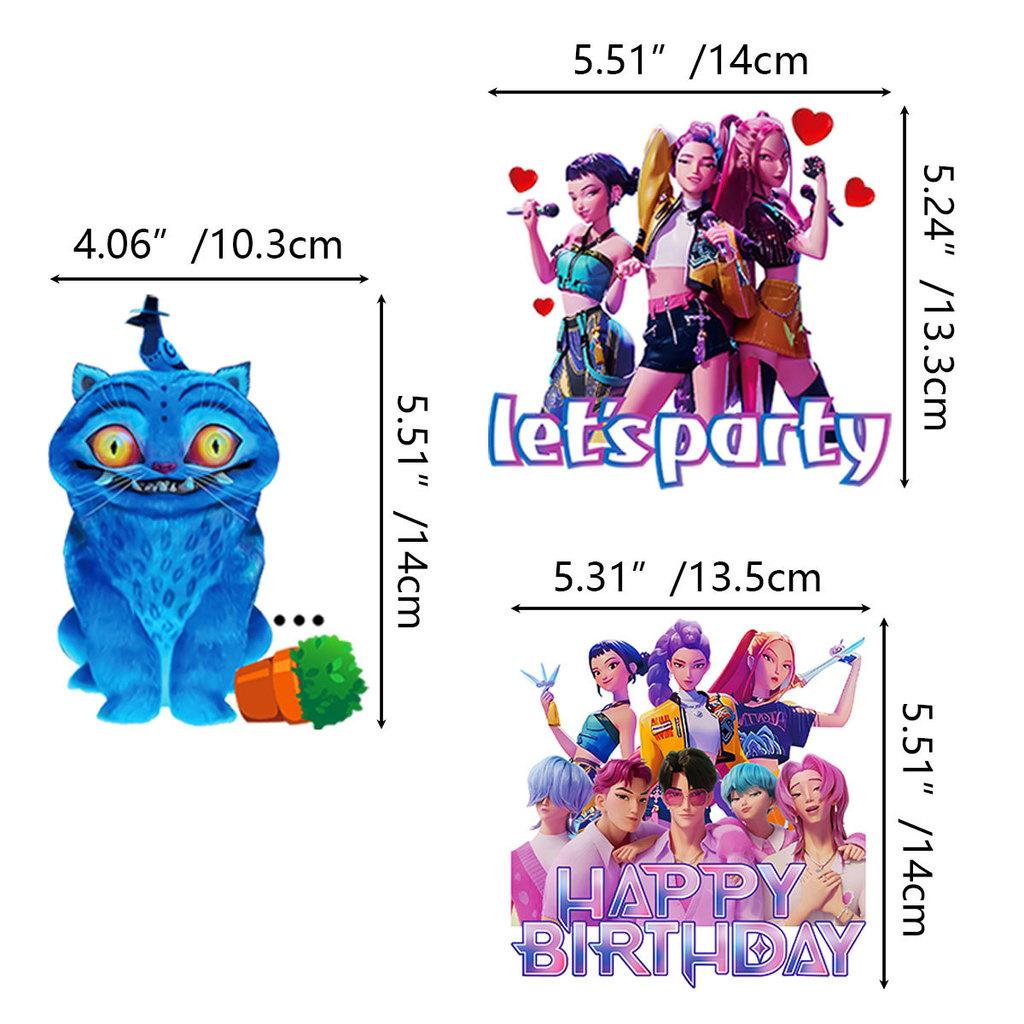 Kpop Demon Hunters Birthday Party Banner Decoration Set With Balloons And Background For Anime Fans