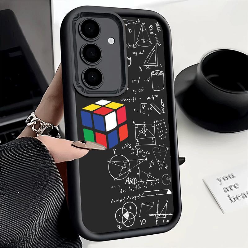 Phone Case for Samsung Galaxy S26 S25 Ultra S24 FE Rubik Cube Formula Spoofs Math Shell S23 Plus S22 + S21 S20 5G Soft Silicone