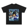 Japanese Anime Dragon Ball Vegeta Saiyan Prince Shortsleeved Tshirt with Vintage Pure Cotton Print On The Collar