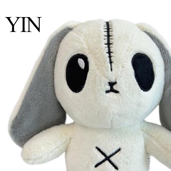 Unique Photography Prop Halloween Horror Bunny Plush Toy, Cute Creepy Rabbit Stuffed Animal Alternative Room Decor Doll for Kids, Soft Collectible