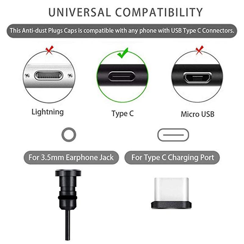 Type C Metal Dust Plug for Mobile Phone USB C Charging Port Dustproof Protector Cover AntiDust Cap for Samsung Mi iPhone15 Pro