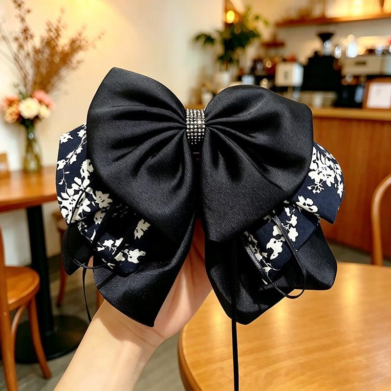 Handmade Chiffon Floral Bow Ponytail Clip for Voluminous Hair