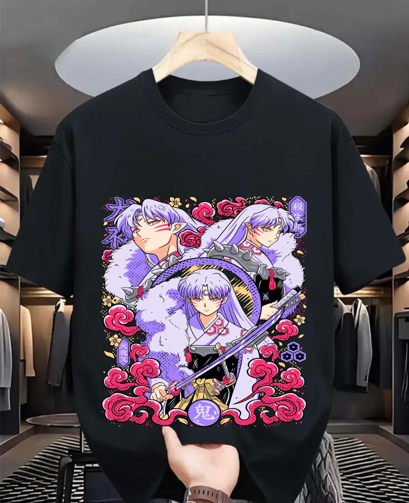 

Inuyasha Sesshomaru T-Shirt Mens Womens Tees Top Red Moon Inu Yasha Girl Anime Manga Gifts All Size 4XL