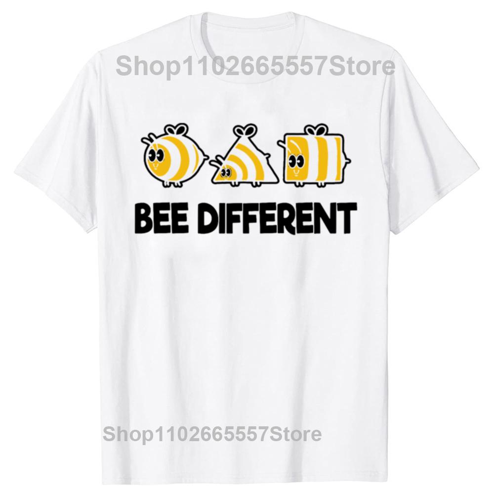 

Bee Different Weird Unique Funny Beekeeper TShirt Unisexs T Shirts Streetwear Casual Cotton Daily Four Seasons Oversized T Shirt S