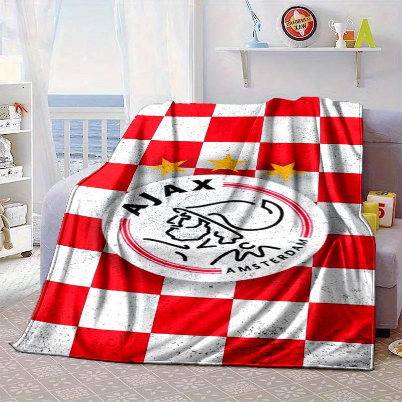 Design Emblema AFC Ajax Coperta Portatile/Coperta Morbida Coperta per Letto Adatta per Viaggi Campeggio Soggiorni Uffici Divani Regali per Fan
