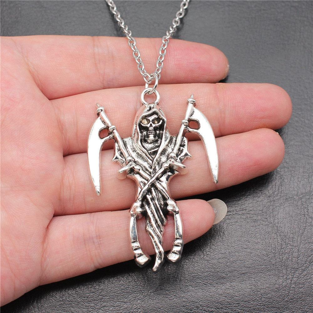 Collana a Catena Lunga 45cm o 70cm Teschio Aquila Gioielli da Matrimonio Componenti QN065