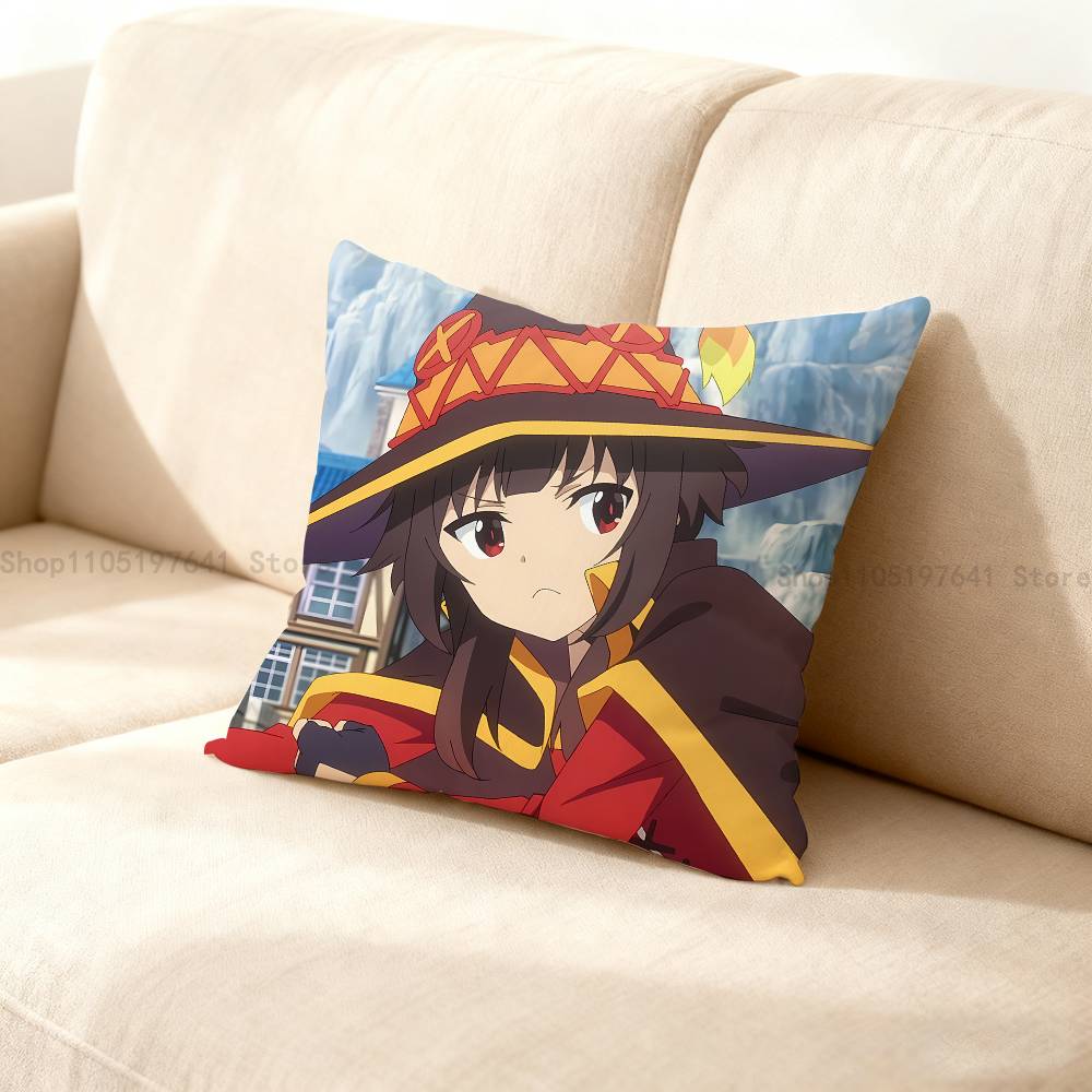 Megumin Anime K-KonoSubaS Kuddfodral Kuddeöverdrag Heminredning Födelsedagspresent Kuddfodral