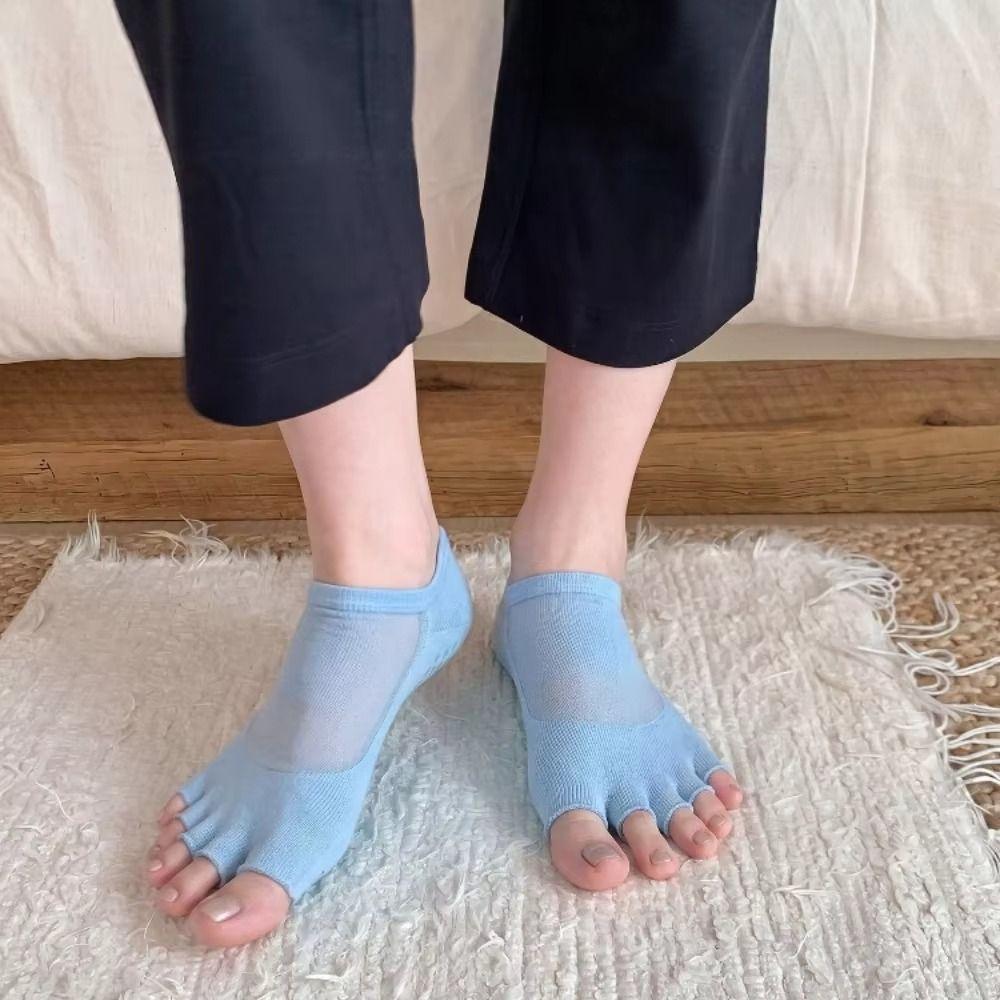 Non Slip Sole Yoga Socks Grip Socks Open Toe Socks Soft Five Toe Socks Ballet Sports