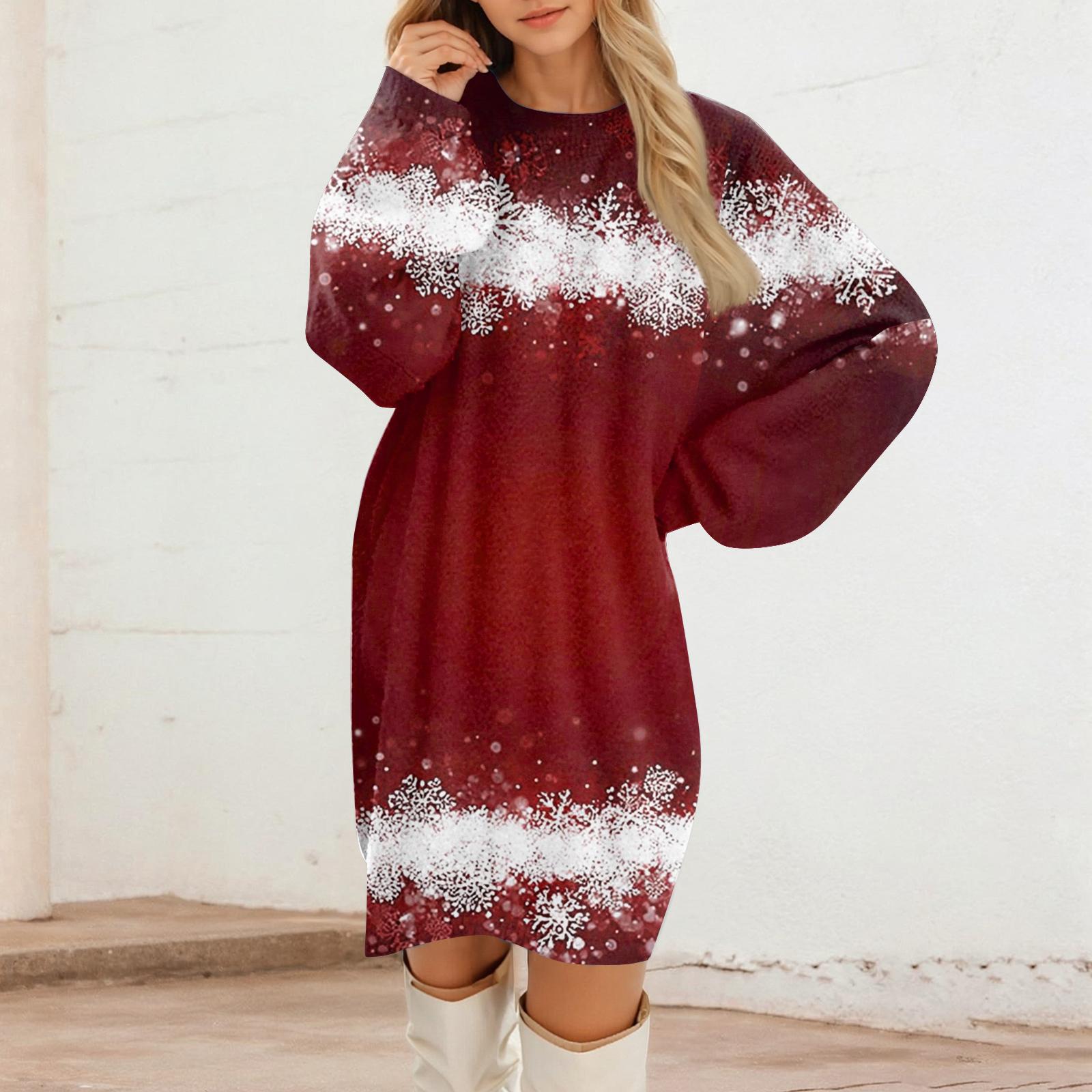 

Женские повседневные плюшевые платья с круглым вырезом и длинным рукавом L