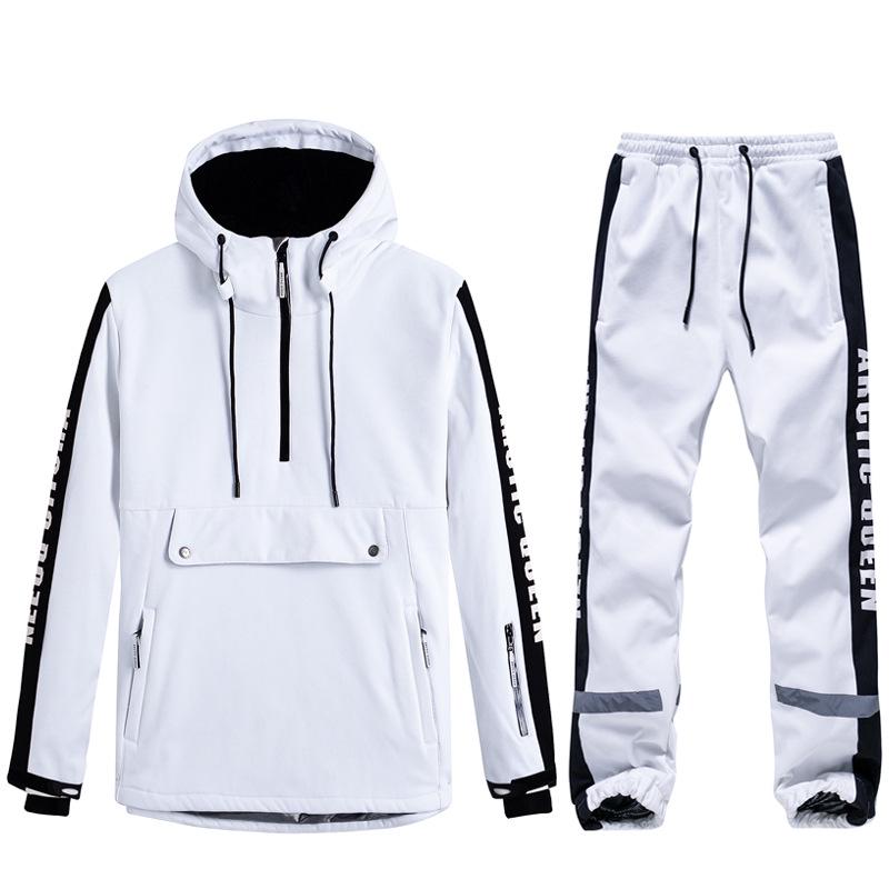 Unisex Couples' Ski Hoodie Set: Warm, Thickened Snowboard Suit for Men and Women.