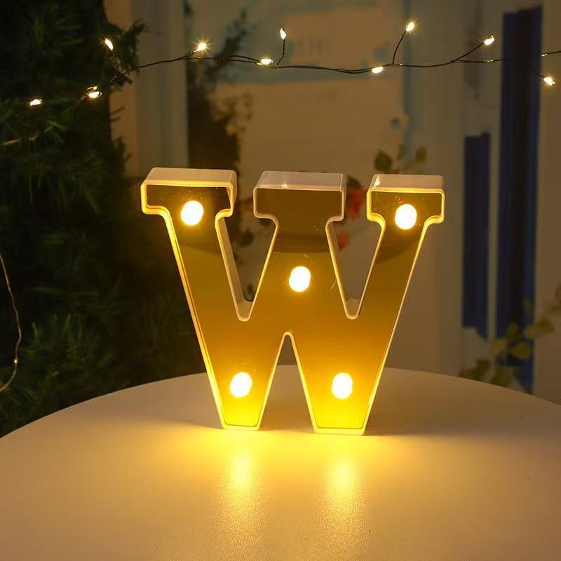 Gold LED Mirror Letter Lights - Romantic Birthday and Festive Décor