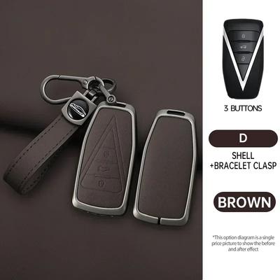 Leather Car Remote Key Case Cover Protect Shell For Dongfeng Nissan Qichen Venucia Star Suv 3 Buttons Smart Accessories