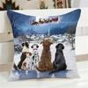 Throw Pillow Cover Xmas Theme Protective Single Side Printing Christmas Party Throw Cushion Cover Holiday Decoration Daily Use