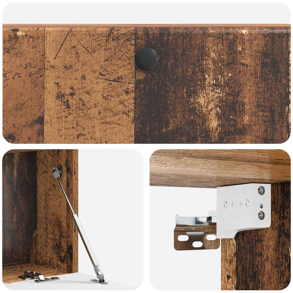 Wall Mounted TV Cabinet 98 x 41 x 30 cm Reclaimed Wood Effect Wood Based Material