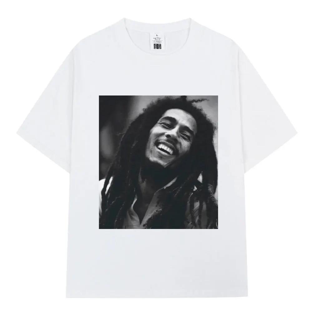 

New Reggae Music Originator Bob Marley Graphic T Shirt Men Fashion Vintage T-shirt Cotton Casual Oversized Short Sleeve T-shirts 4XL