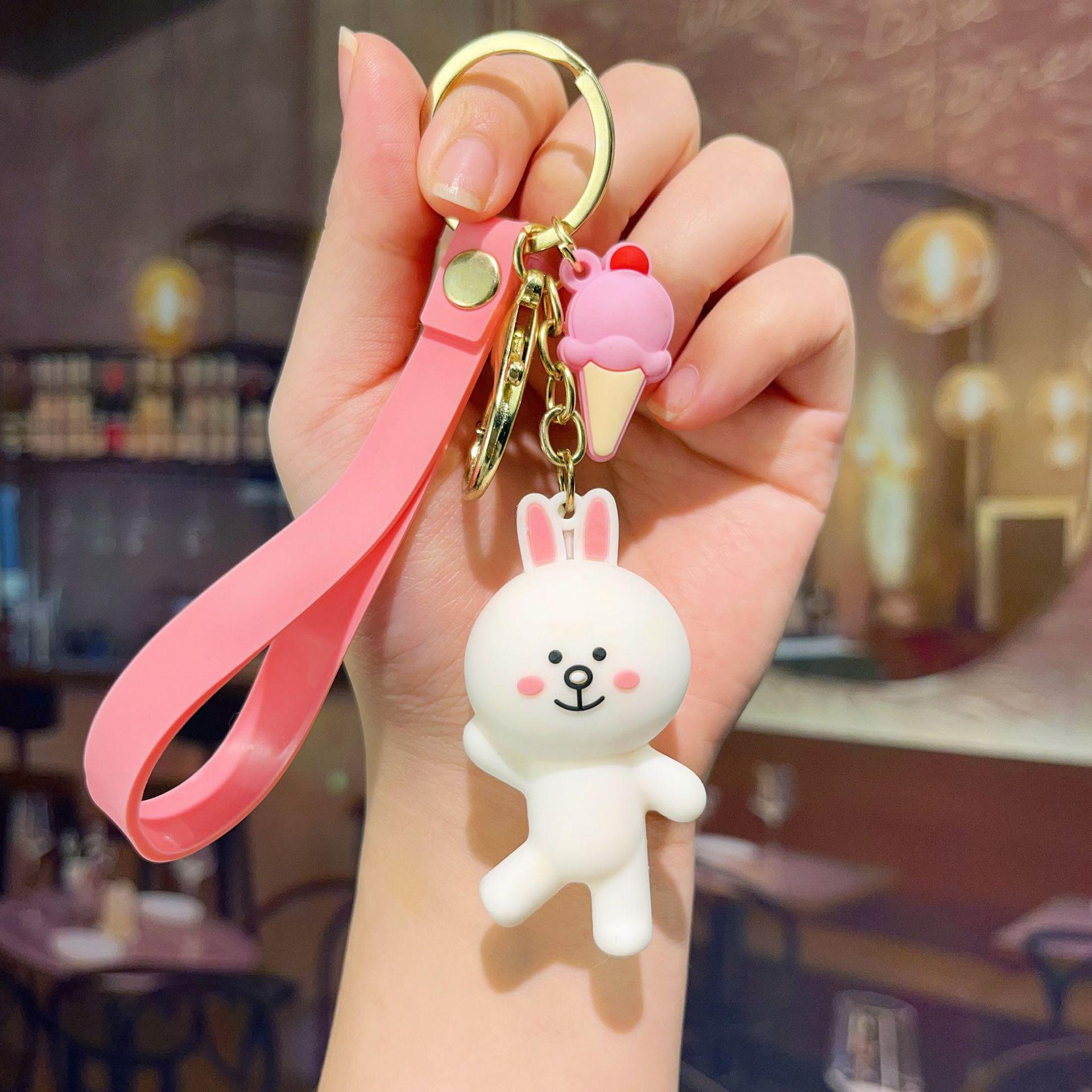 

Корейский милый брелок с изображением медведя и кролика – креативный мультяшный подарок