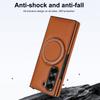 PU Leather Cases for Samsung Galaxy Z Fold 7/6/5/4/3 Built-in Screen Protector Cover Magnetic 360 Rotatable Ring Stand Holder