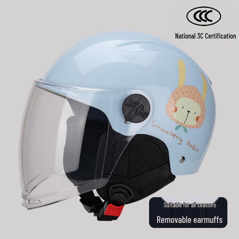 3C Certified Women's Electric Scooter & Motorcycle Helmet - All-Season, Cute, Half-Helmet