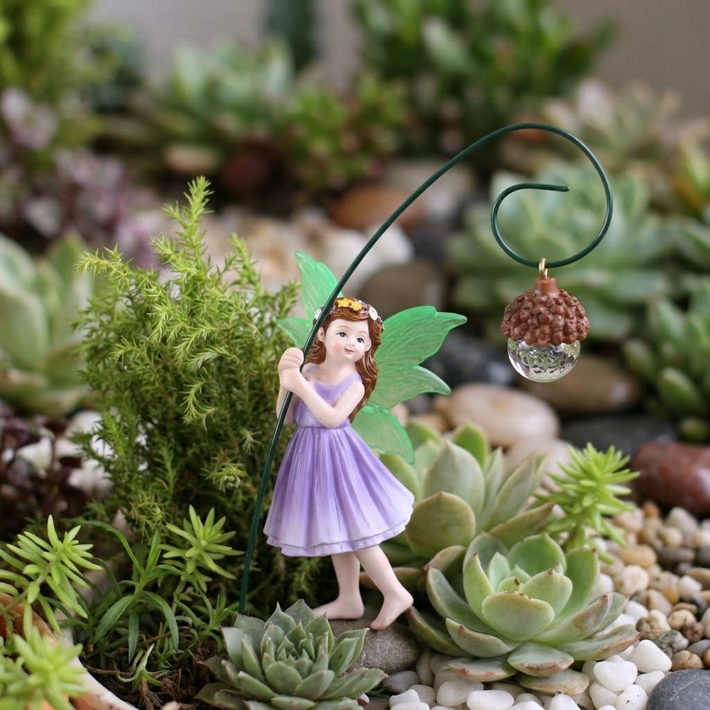 Resin Pinecone Girl Figurine For Outdoor Garden Decoration Waterproof Durable Art Design