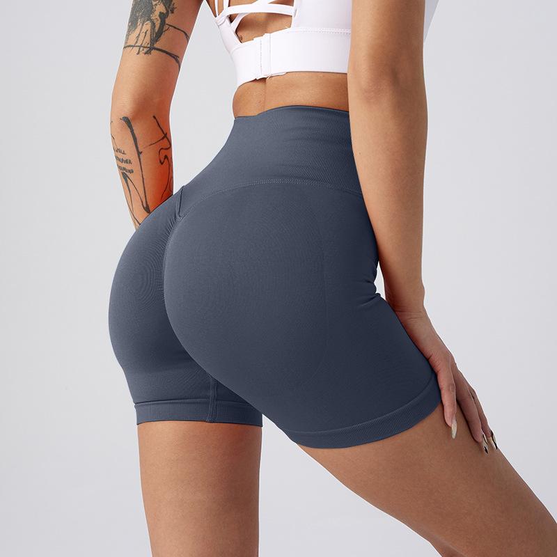 New Summer High-waisted Hip-lifting Fitness Pants for Women, Tummy-slimming Cycling Tights, Peach-shaped Hip Yoga Shorts