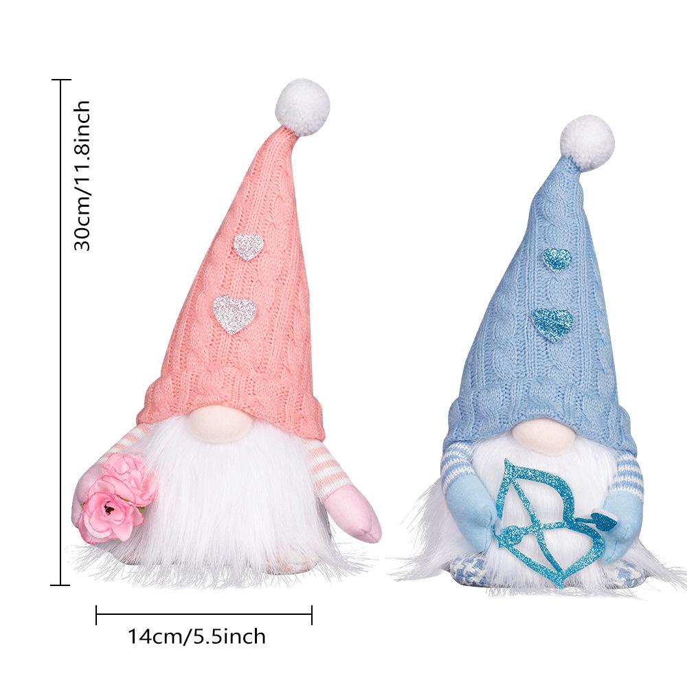 Valentine’s Day Luminous Cupid Rose Gnome Figure Decoration