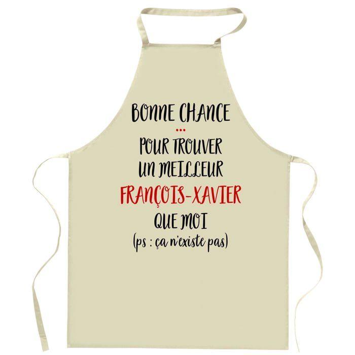 Tablier de cuisine - Planetee François-Xavier «Ça n'existe pas» - Coton épais - Impression France - Liens ajustables
