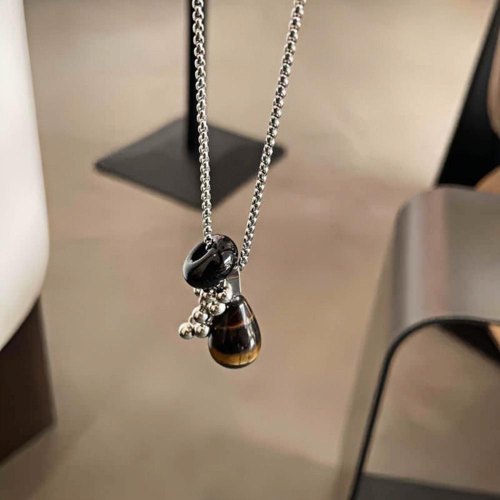Retro Imitation Grape Stone Pendant Necklace Long Sweater Chain Necklace For Women Party Jewelry Accessories