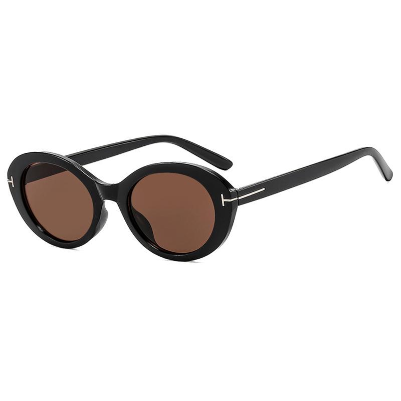 New Retro Oval T-shaped Sunglasses Women's Fashion Street Photography Trend Versatile Sunglasses UV400 Shades Eyewear