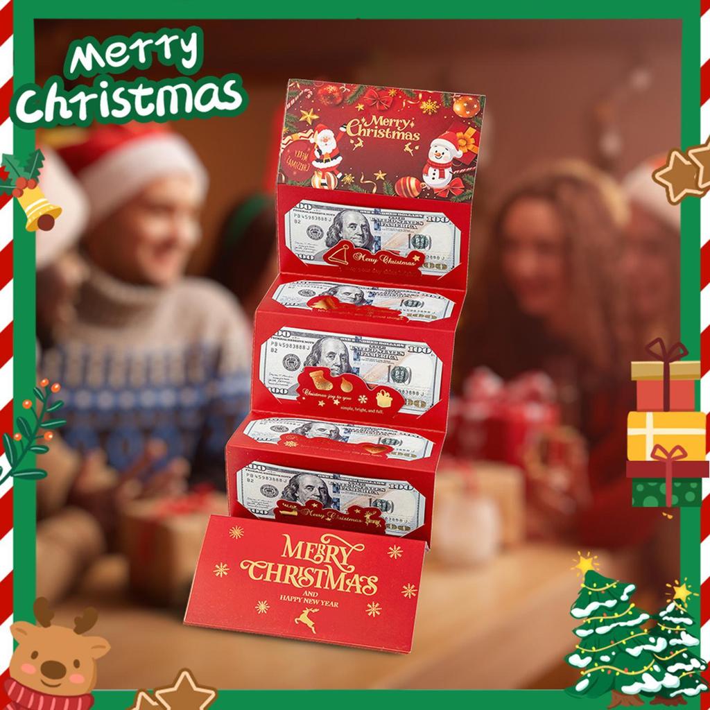 Christmas Money Holder Cards Foldable Christmas Cash Envelopes Holiday Decoration for Fathers Mothers Parents Event Organizers